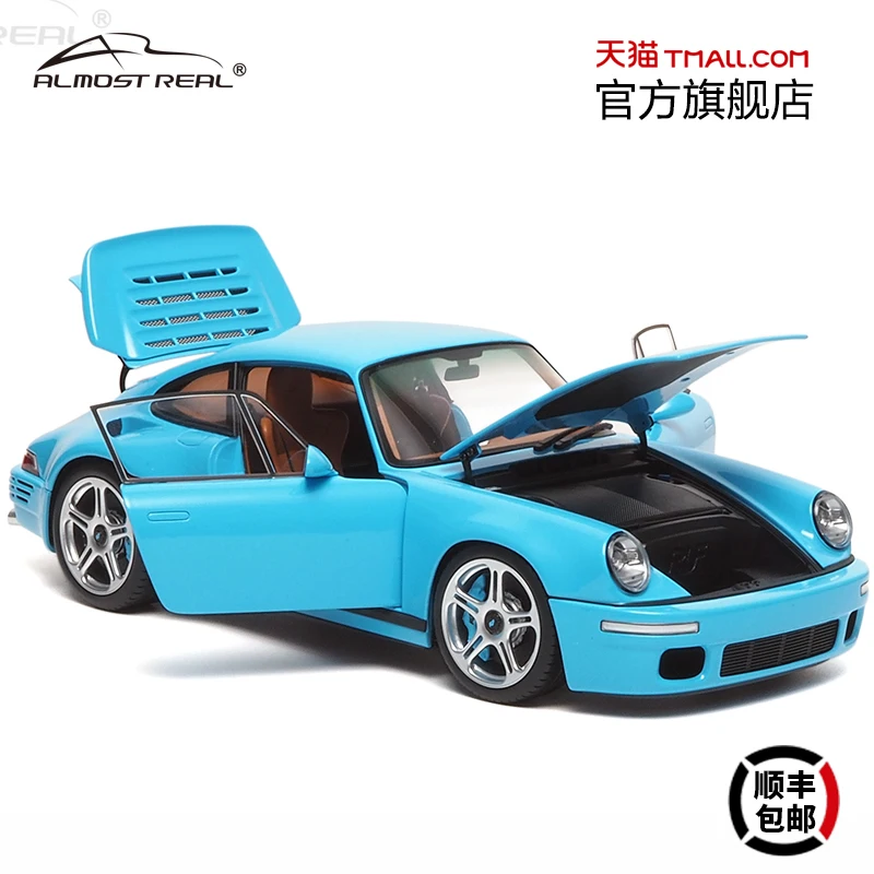 大人のためのスタティック合金プレイモデル,1:18 ruf ctrアニバーサリーエディション,フルオープンスカイブルー,高度なコレクション装飾,2017