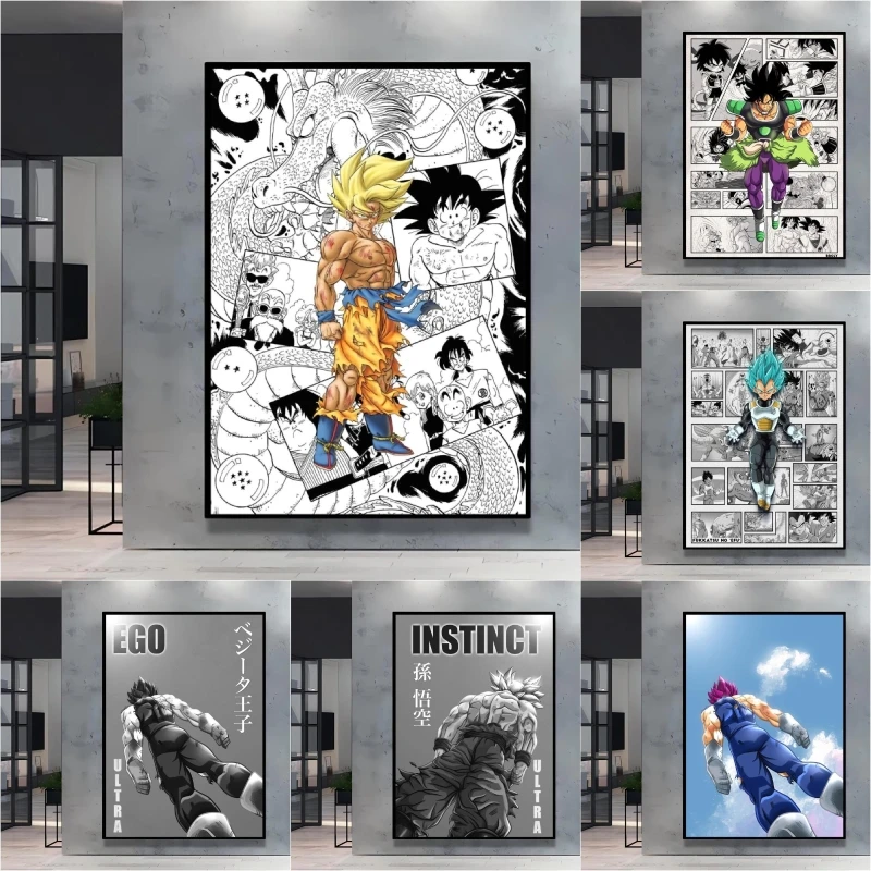 

Dragon Ball Classic Character Decor-Goku Serious Expression High - Definition Canvas Poster Print Ideal for Home Bedroom Wall
