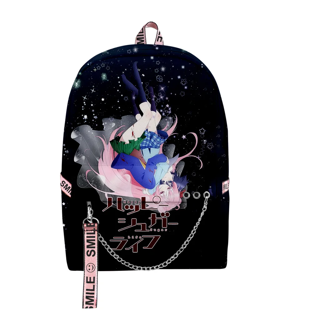 

Popular Youthful School Bags Unisex Happy Sugar Life Anime Travel Bags 3D Print Oxford Waterproof Notebook Shoulder Backpacks