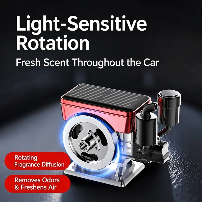 Solar Tractor Perfume Electric Mini Motor Car Aromatherapy Diffuser Rotating Dashboard Fragrance Decoration Ornament Creative