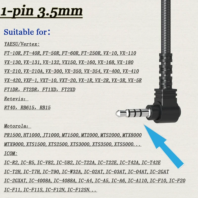 جهاز اتصال لاسلكي مع ميكروفون ابتسامة ، سماعة رأس بدبوس واحد ، خطاف أذن ، لهاتف retevis rt40 iccom ange ، yaesu ، أجهزة راديو موتورولا