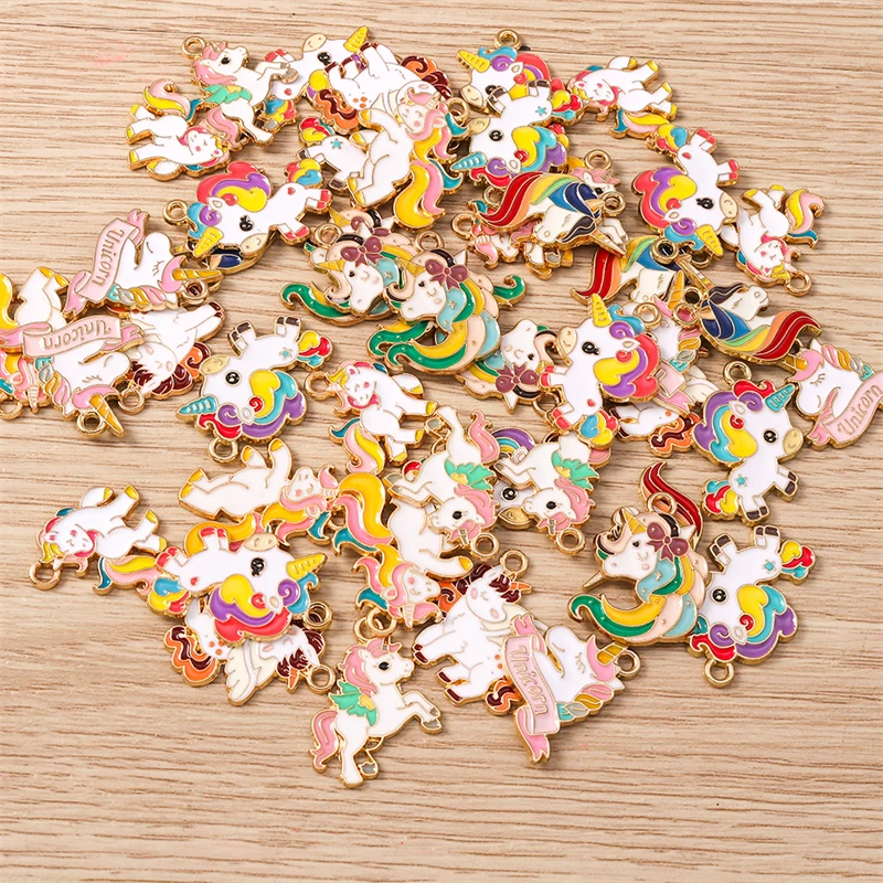 

10pcs Cartoon Animal Charms Enamel Horse Charms for Jewelry Making Earrings Pendants Necklaces Bracelets DIY Crafts Accessories