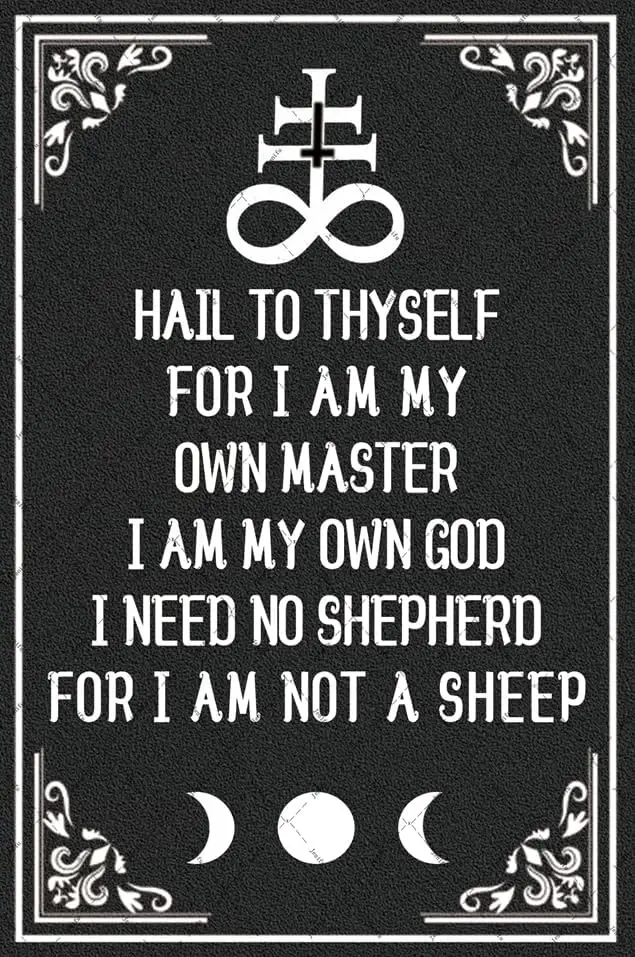 Hail To Thyself For I Am My Own Master Witchy Sign Halloween Witch Metal Tin Positive Inspirational Quotes Sayings Wall Decor Be