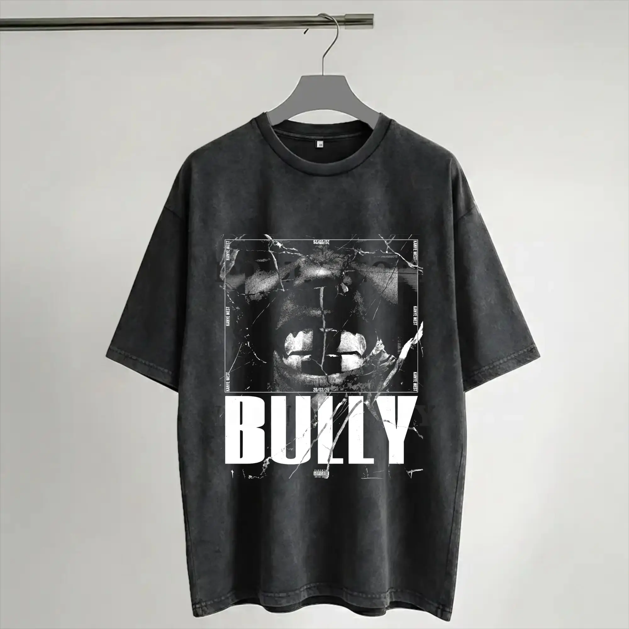2026 Summer Kanyes Wests 2026 BULLY Tour Washed T Shirts Merch Oversize T-Shirt  Men Women Tee Shirt