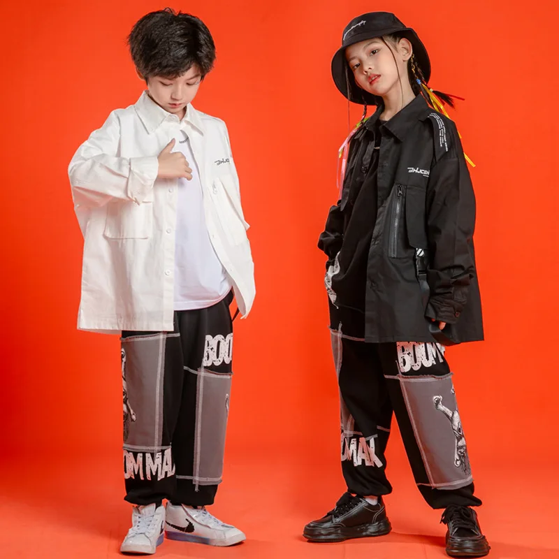 

Kids Hip Hop Jazz Dancing Clothes Ballroom Costumes for Girls Boys Dancewear Street Dance Wear Stage Outfit T Shirt Jogger Cool