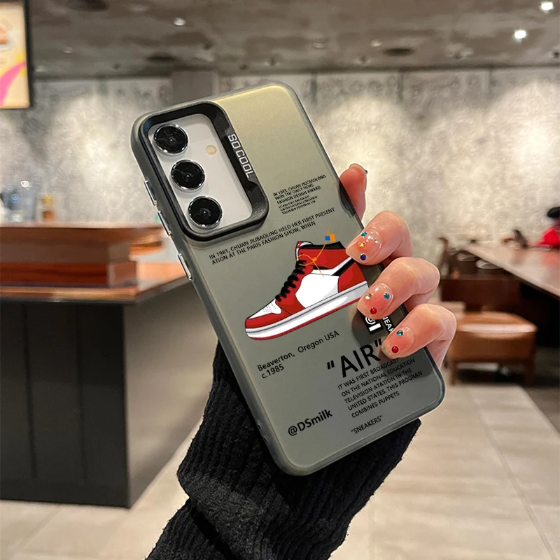 Sneakers Phone Case For Samsung S26 S25 S24 S23 S22 S21 S20 FE Ultra Plus Laser Hard PC+TPU Cases Back Cover-S318