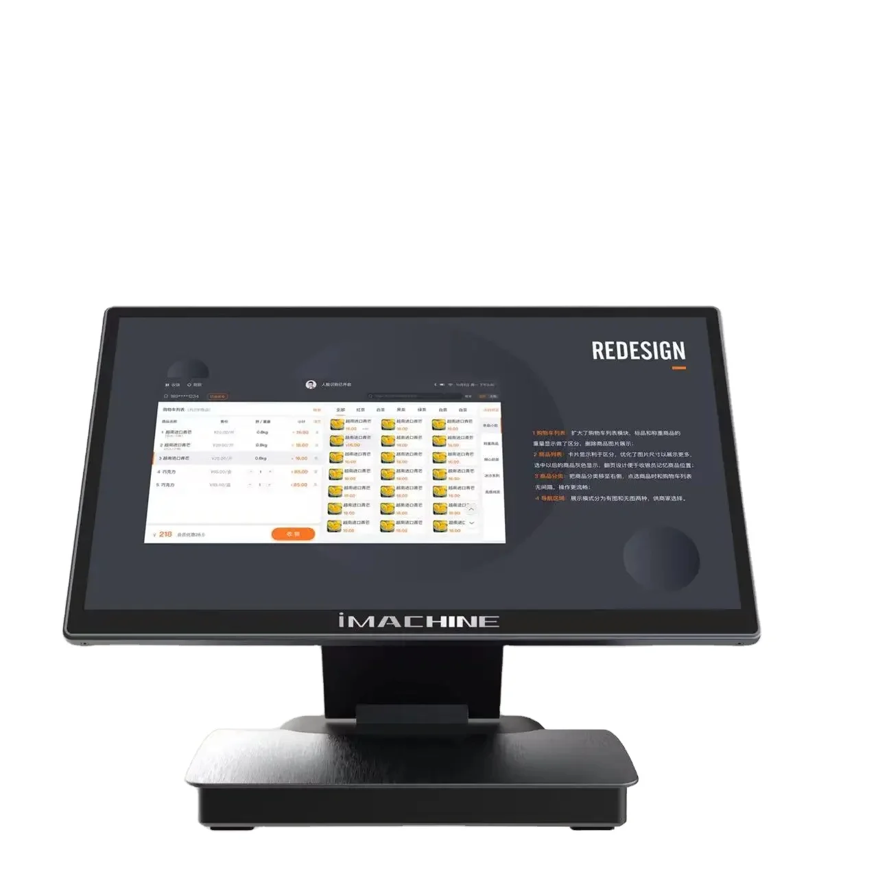 

15.6 Inch Capacitive Touch Screen Full Aluminum Alloy Desktop Pos Terminal windows Pos Machine with 10.1 Inch Customer Display