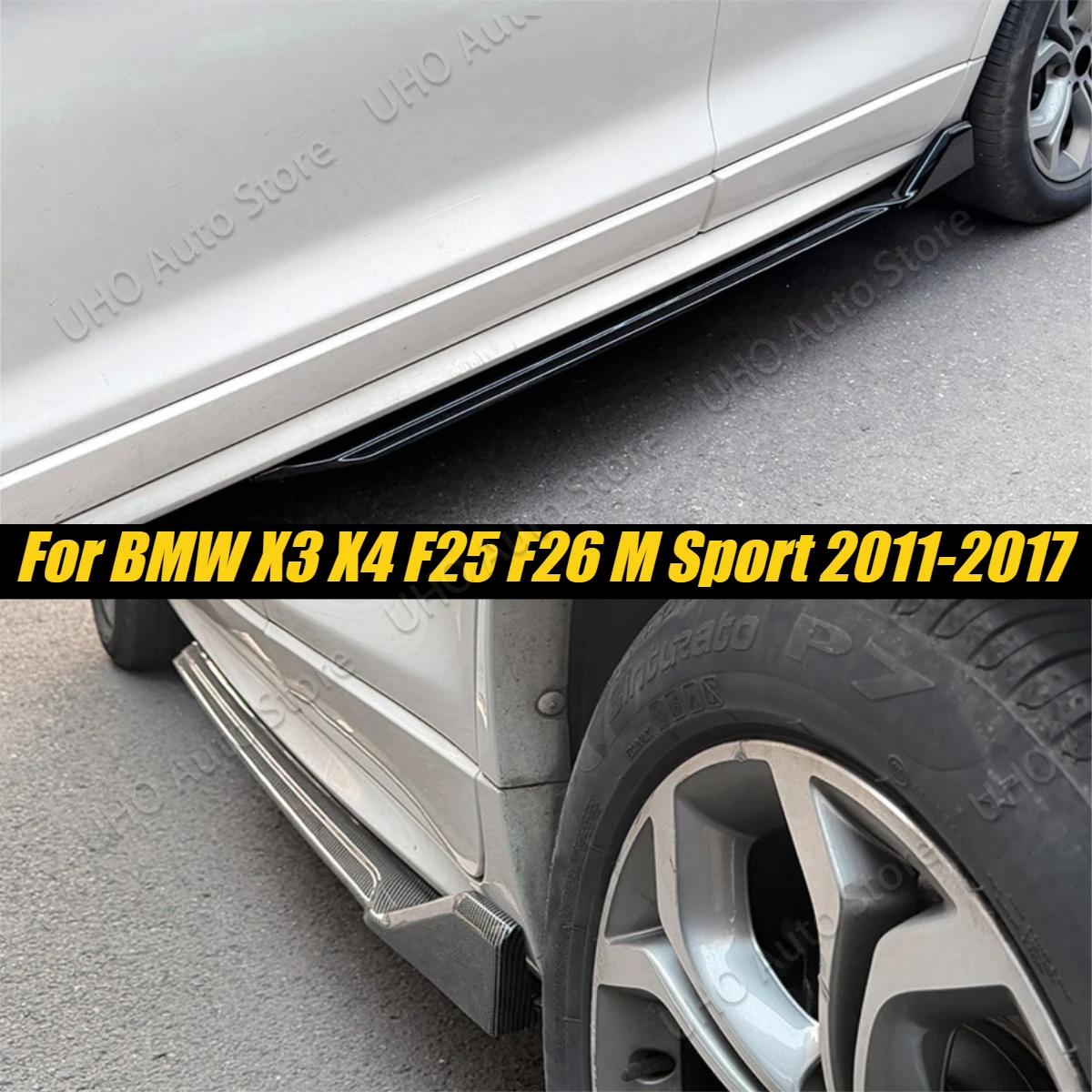 Cubierta de faldón lateral trasero para coche, kit de carrocería, tira protectora contra arañazos, difusor deportivo, splitter, tuning para BMW X3 X4 F25 F26 M Sport 2011-2017