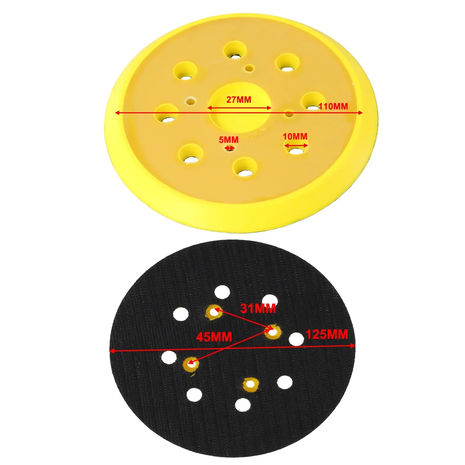 

125mm 8 Holes Polishing Pad Polishing Disc Backing Pads Grinding Discs For Random Orbital Sander Sanding Tool Accessories