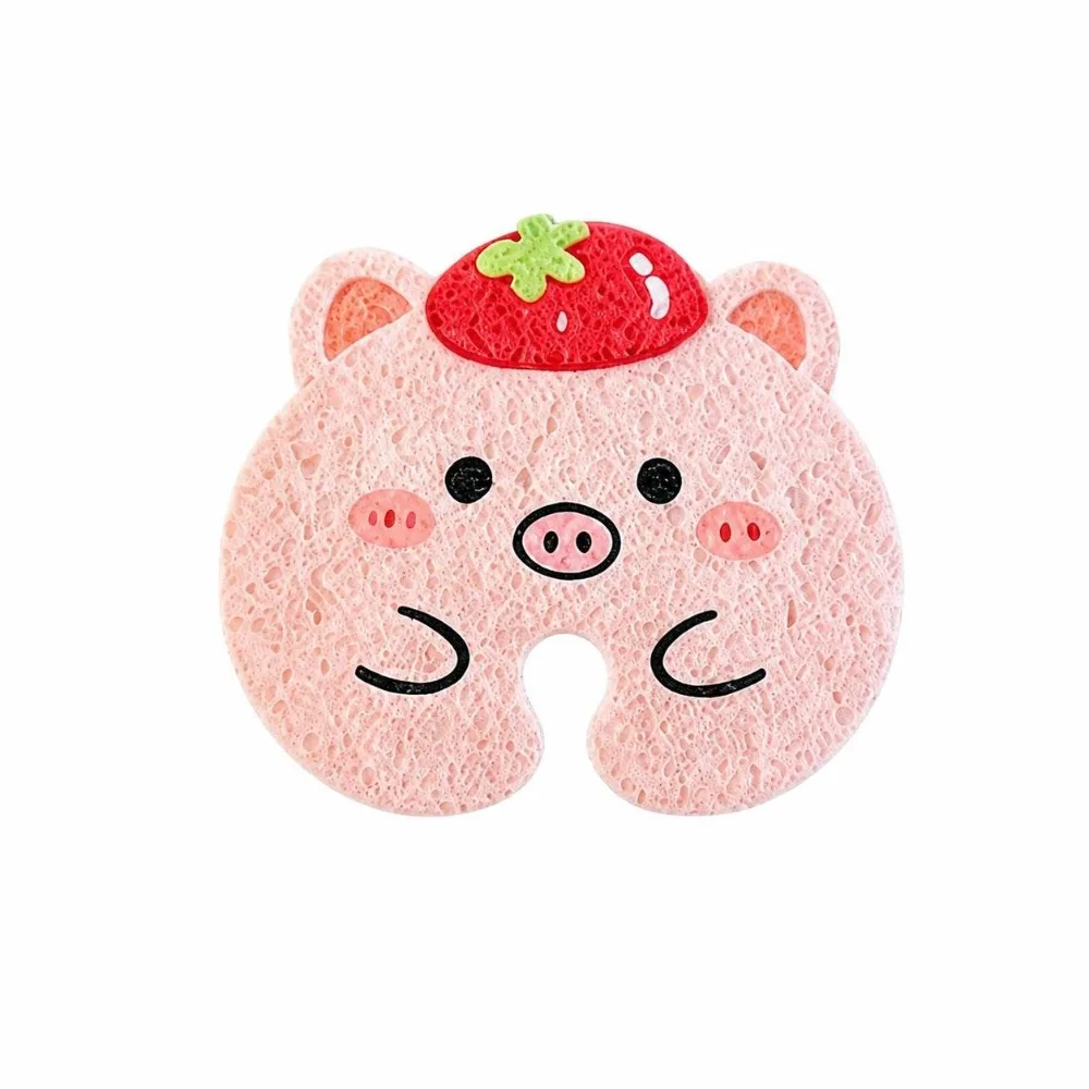 Cartoon U-Shaped Groove Sponge Absorbent Quick-dry Kitchen Scrub Sponge Non-scratch Multicolor Dish Washing Sponge Home Use