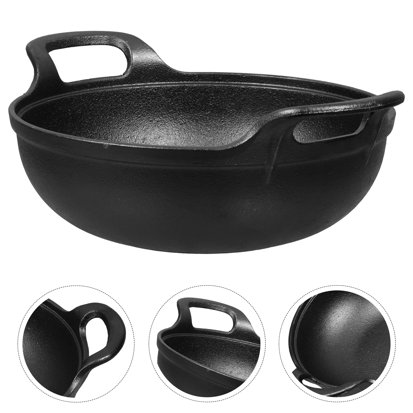 

Cast Iron Pan Camping Pot Saucepan with Cover Outdoor Cookware Korean Pots for Cooking Soup