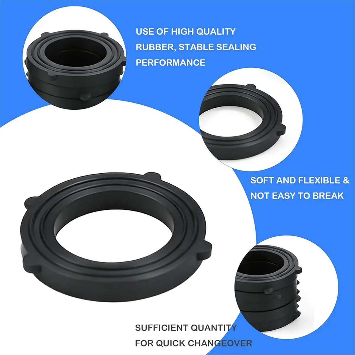 50 Pack Garden Hose Washers, Black Rubber Leak Proof, Fits All Standard 3/4 Inch Garden Hoses and Faucet Fittings