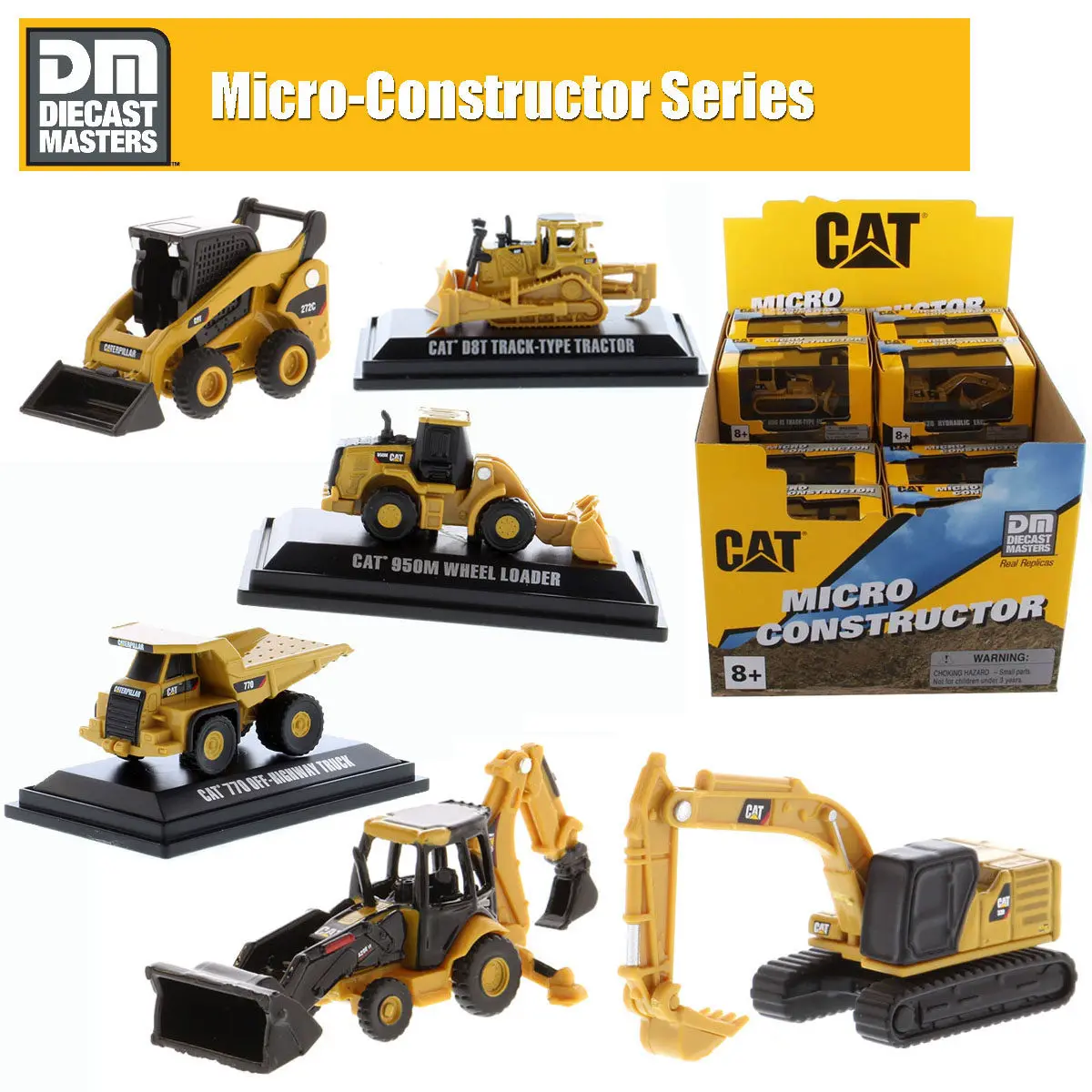 Diecast CAT Engineering Vehicles MINI Loader Excavator 6 Models One Set Alloy Car Models