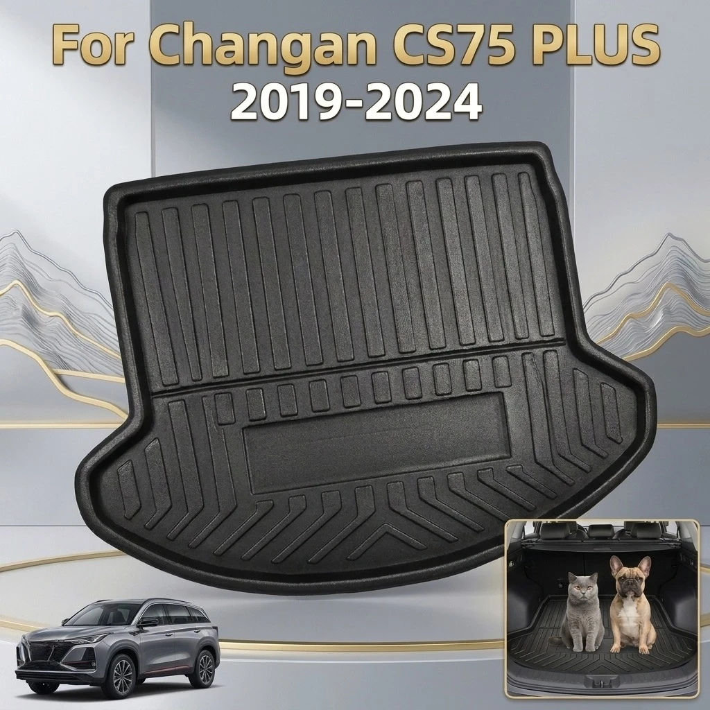 Trunk Mat For Changan CS75 PLUS 2019-2024 Anti-Dirty Protection  Auto Boot Luggage Tray Floor Liner Pad Mat Cargo Carpet Mud