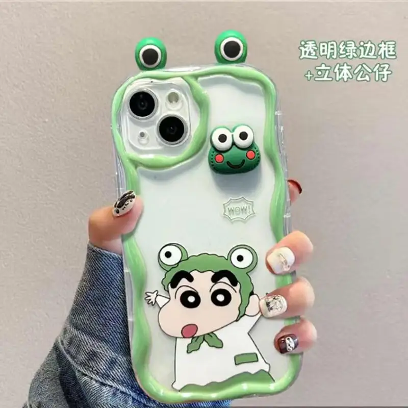 3D Frog Eyes Cute Crayon Shin-chan Case For Infinix Note 40 30 Pro Zero 30 Hot 40i Smart 8 7 GT 20 Cover Soft Capa Clear