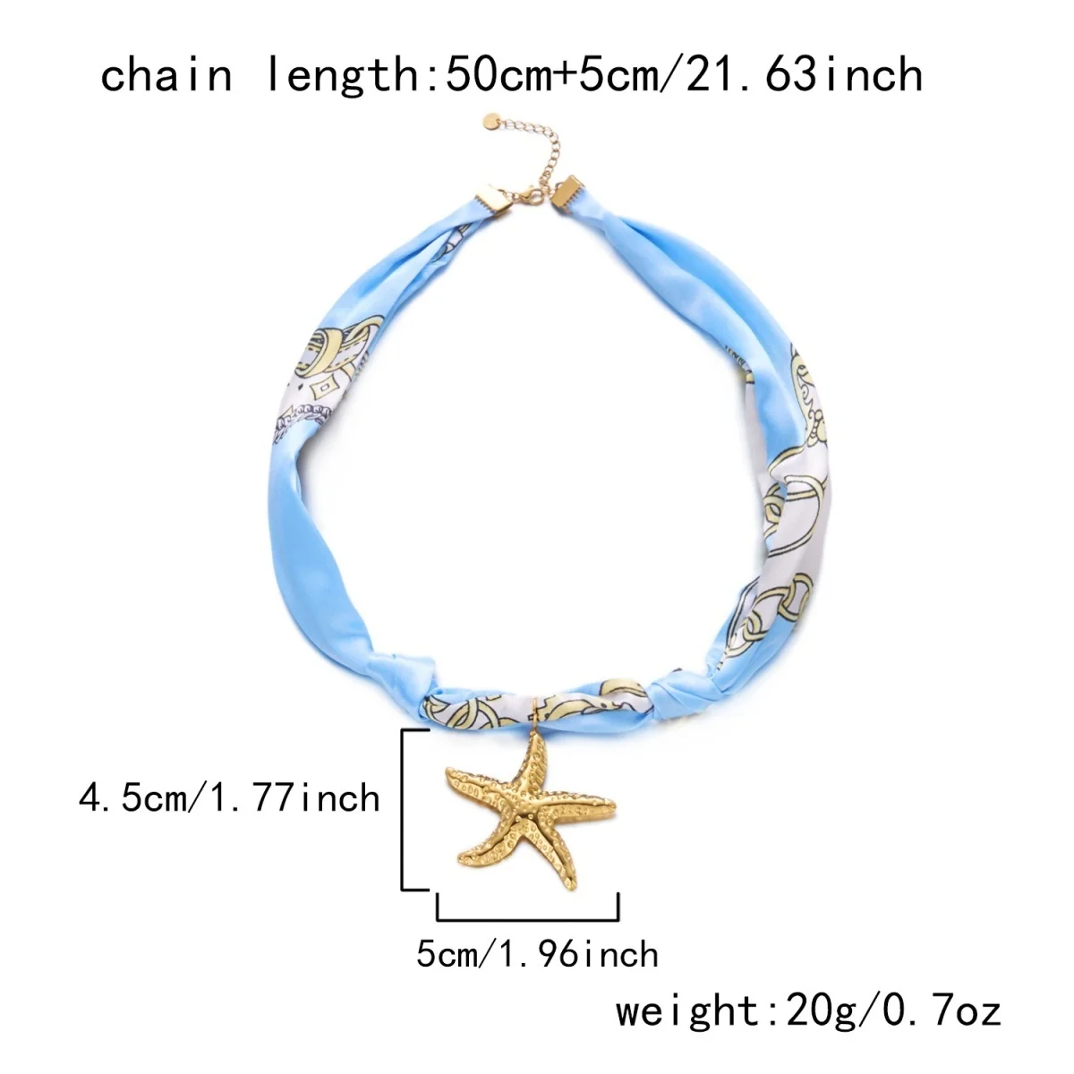 Bunter Acryl-Rundperlen-Schal mit Aufdruck, Seestern-Halskette für Frauen, Doppelschichtiger Edelstahl-Stern-Choker-Schmuck – Detail 30