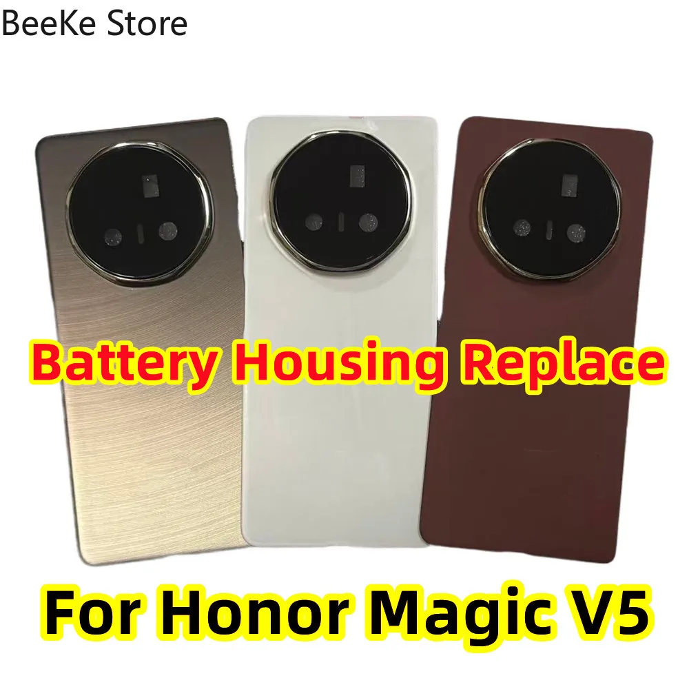 

For HONOR Magic V5 Global 5G Battery Glass Door Shell Case Housing + Lens Frame MBH-N49 Replacement Rear Back Cover Kits Parts