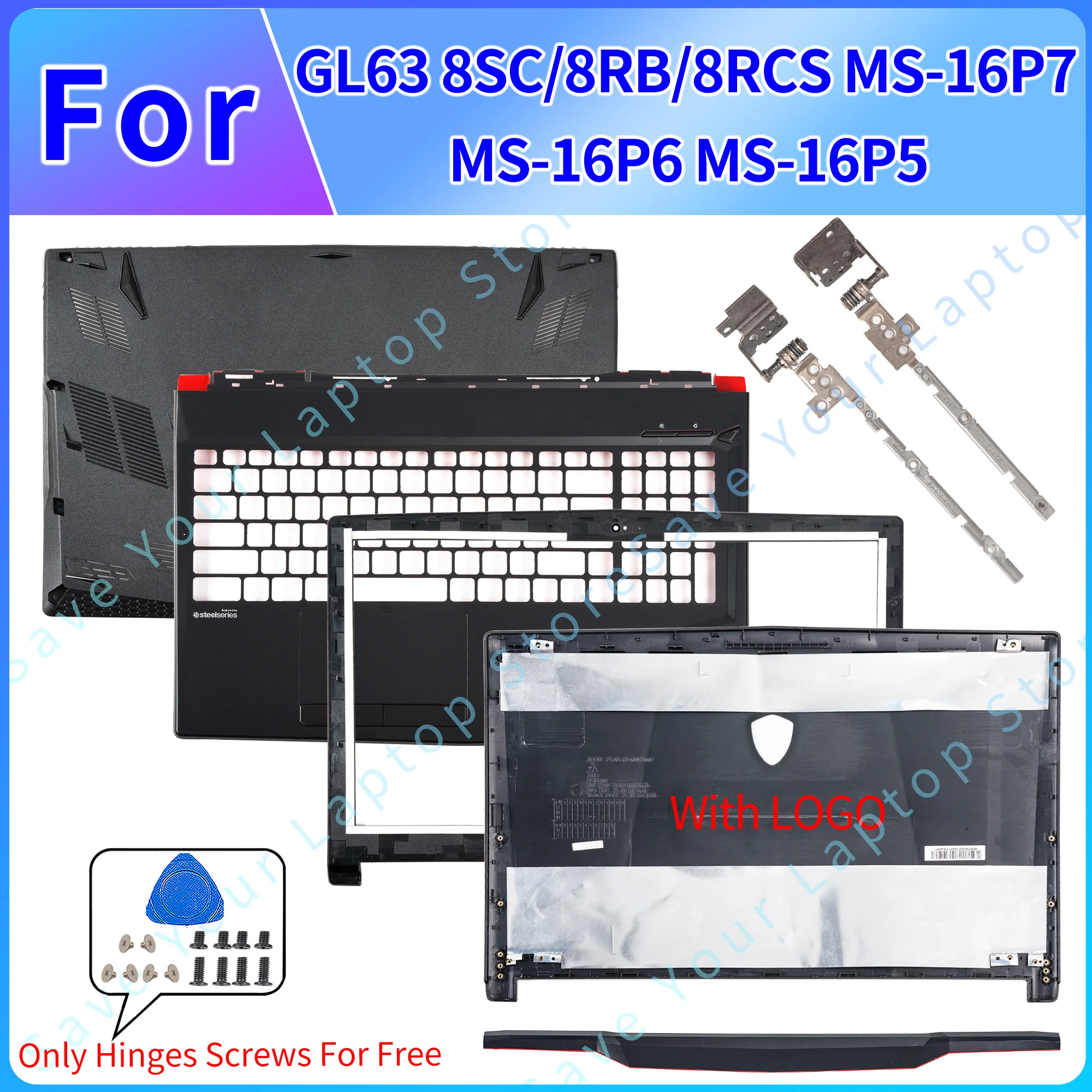 Imagem -01 - Lcd Tampa Traseira para Peças de Notebook Moldura Caixa Superior Fundo Substituir Gl63 8sc 8rb 8rcs Ms16p7 Ms-16p6 Ms-16p5 Novo lcd tampa traseira para pecas de notebook moldura caixa superior fundo substituir gl63 8sc 8rb 8rcs ms16p7 ms 16p6 ms 16p5 novo 01