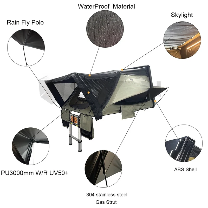 

Best-Selling Outdoor Camping ABS Hard-Roof Top Tent — Side-Opening Style, Designed 4x4 SUVs, Accommodates 3–4 People