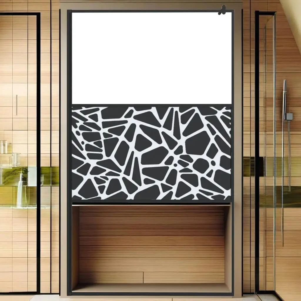 Black Walk-in Shower Wall with Shelf 45.3x76.8cm ESG Glass & Aluminum - Modern Bathroom Design