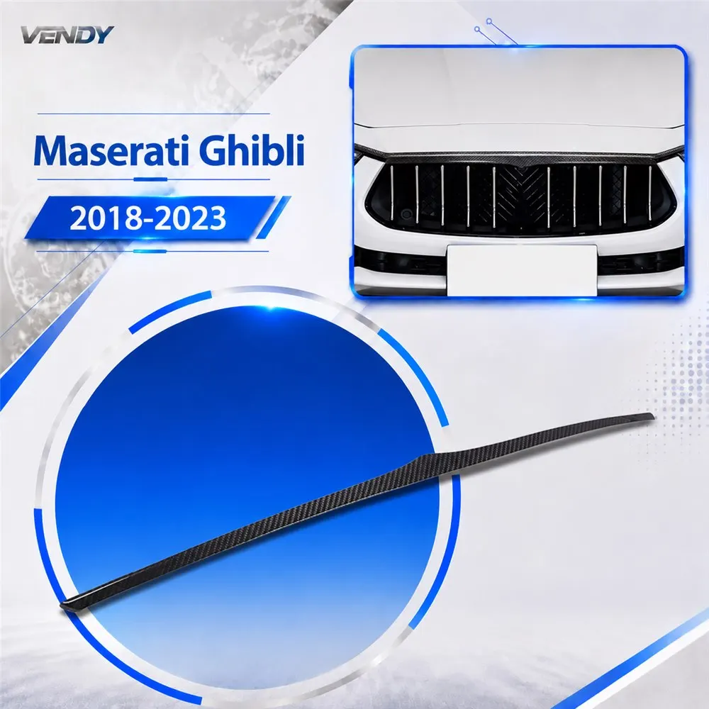 Real carbon fiber For Maserati Ghibli 2018-2023 car front grille horizontal strip decorative sticker car accessories