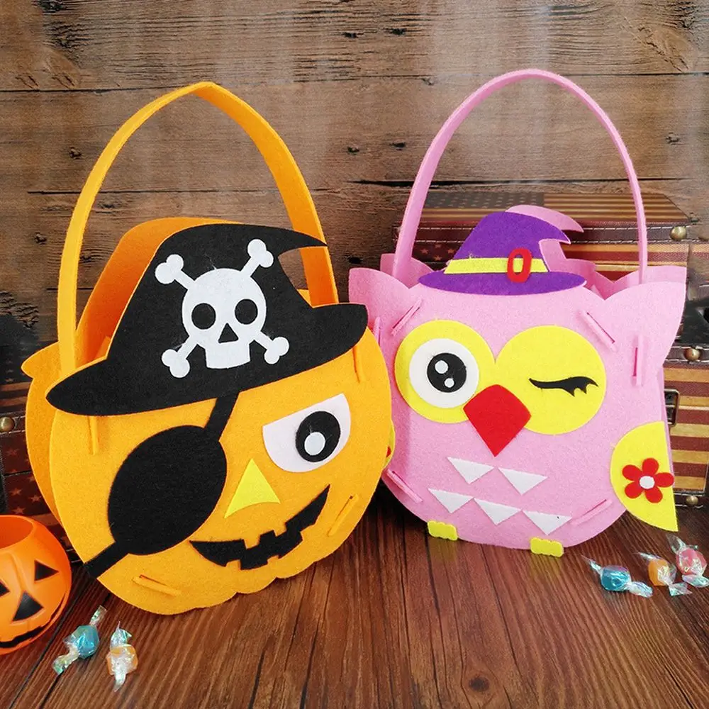 

DIY Material Trick Or Treat For Halloween Decoration Tote Bag Storage Bucket Gift Basket Halloween Bag Halloween Candy Bag