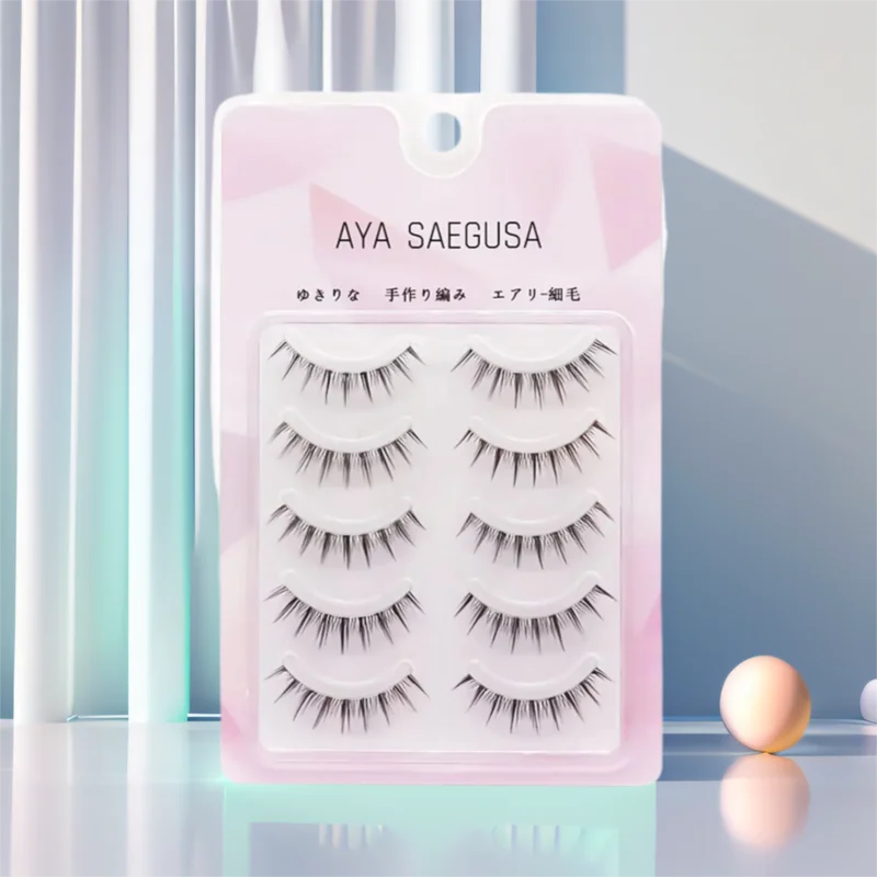 Fata Ciglia finte striscia completa stile coreano Incrociato naturale Breve fascia trasparente Manga Ciglia ciglia quotidiane Trucco per feste