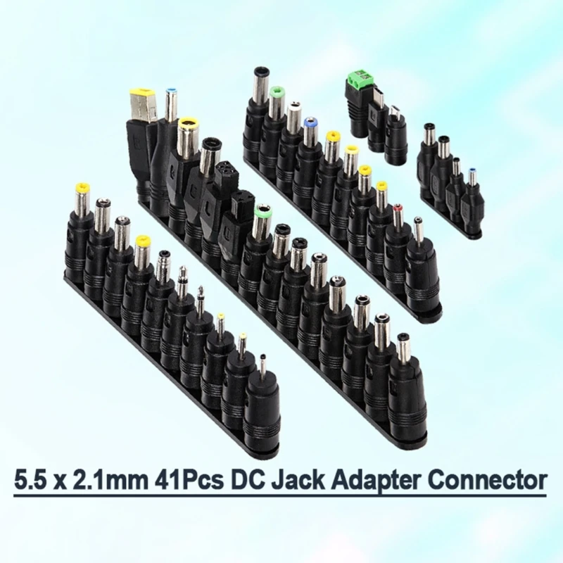 41 szt. Uniwersalne zestawy złącze adaptera wtyczka JACK 5.5MM * 2.1MM 2.5MM AC DC do zasilacz laptopa zestawów wtyczek — zdjęcie 6