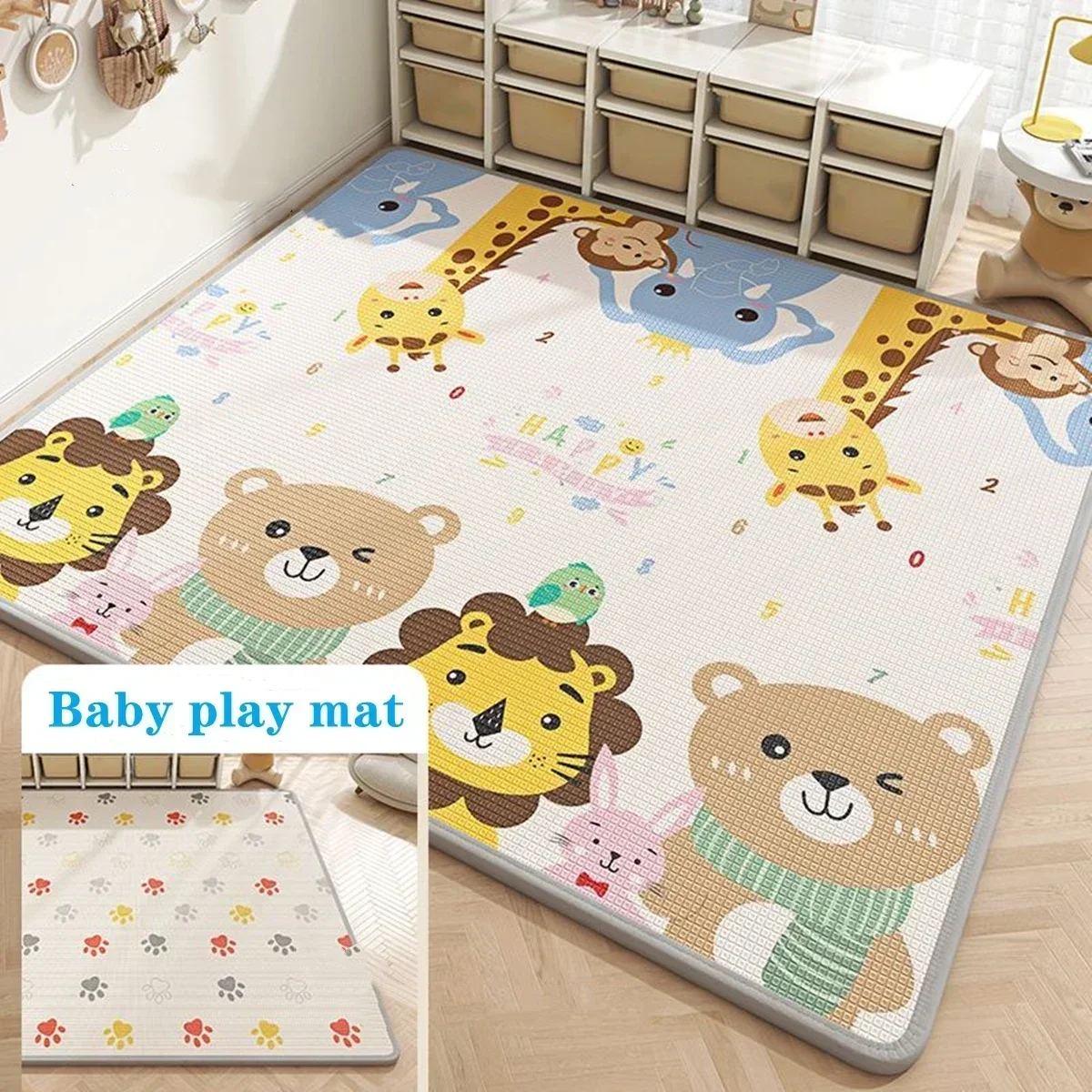 1CM EPE New Crawling Play Mats Baby Activity Gym Folding Carpet Baby Game Mat for Children's Safety Mat Rug Non-toxic 200x180cm