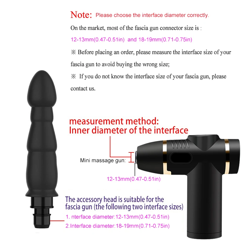 Testine per pistola per massaggio Accessori testa vibrante per pistola a fascia percussione Teste vibratori per massaggiatore Diametro biella 18 mm