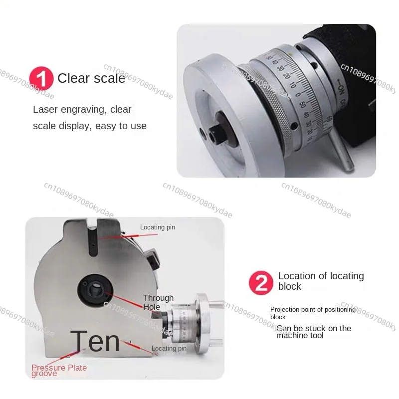 Useful 4 Inches Rotary Table Milling Indexing Head Universal Indexing Plate with Three-Jaw Chuck for Vertical & Horizontal