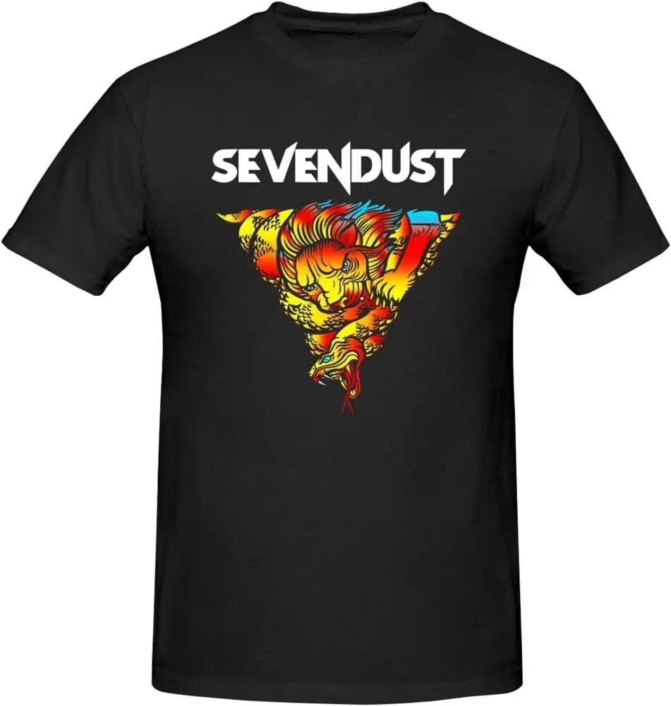 Sevendusts Shirt Men's Cotton Short Sve Top Fashion Crew Neck T-Shirt Black Anime Graphic T-shirts for Men Clothing Women Tees Y