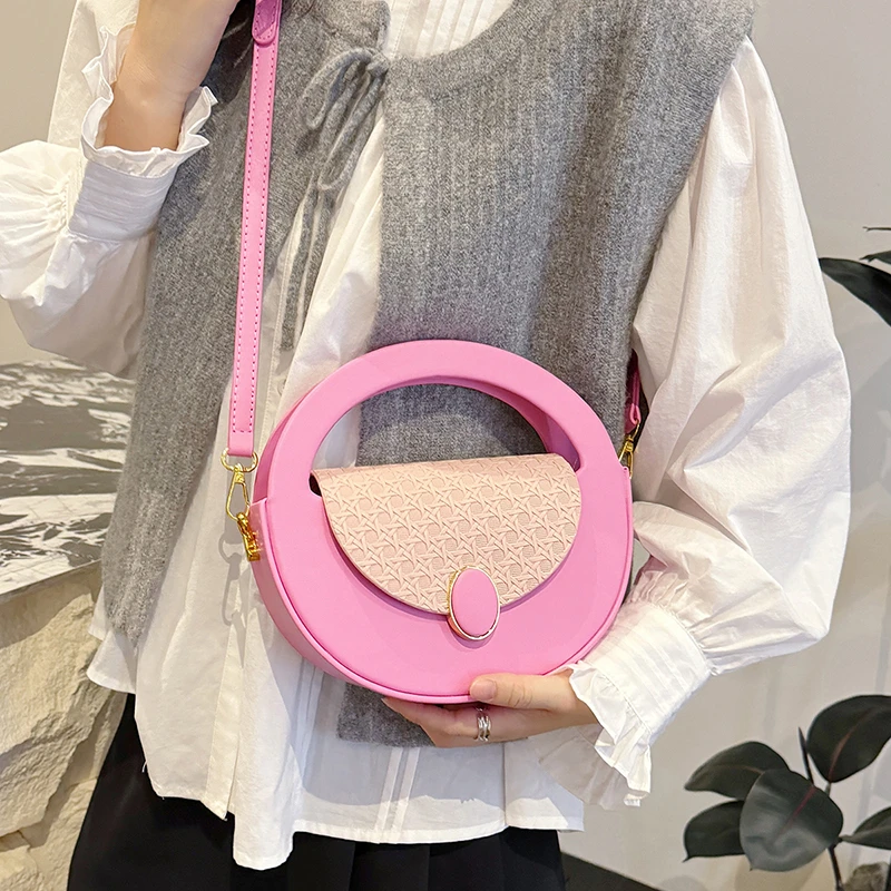 

Стильная пригородная кожаная сумка через плечо - женский винтажный модный клатч большой вместимости, простой дизайн