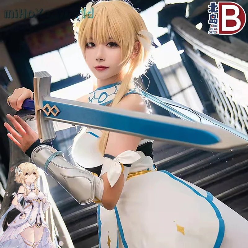 

MiHoYo Genshin Impact Game Lumine Cosplay Uniform Lumine Costume Traveler Cos Cute Doujin Leading Lady Suit Comic Con Aether