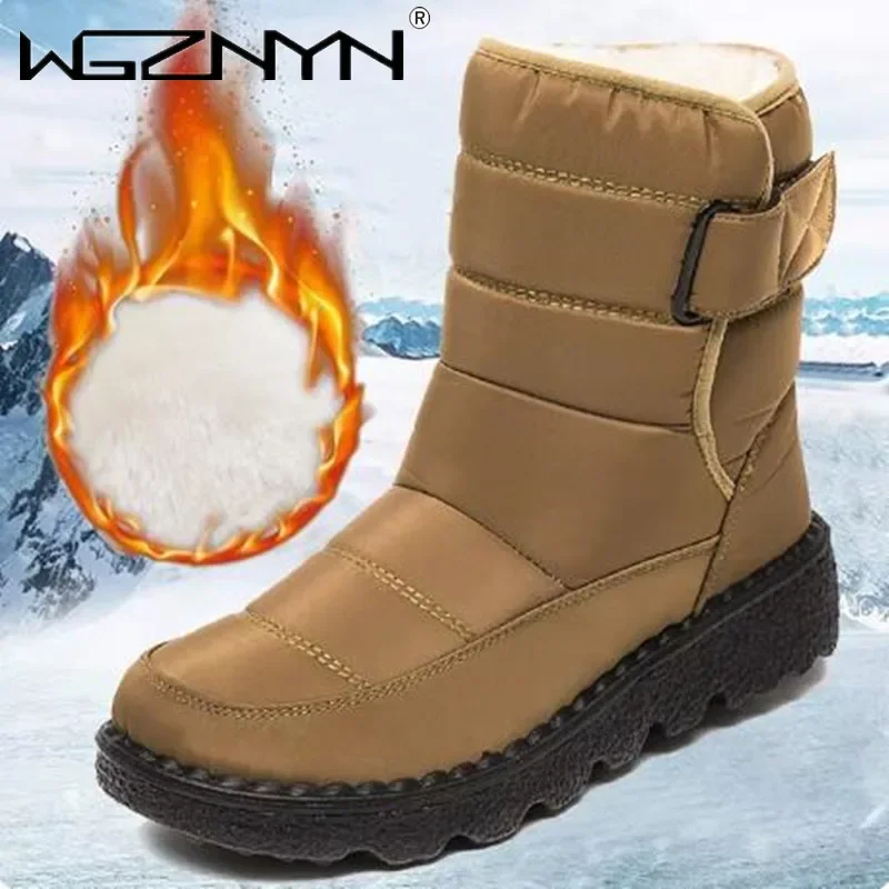 Non Slip Waterproof Snow Boots for Women Thick Plush Winter Ankle Boot Woman Platform Keep Warm Cotton Padded Shoes Botas Mujer