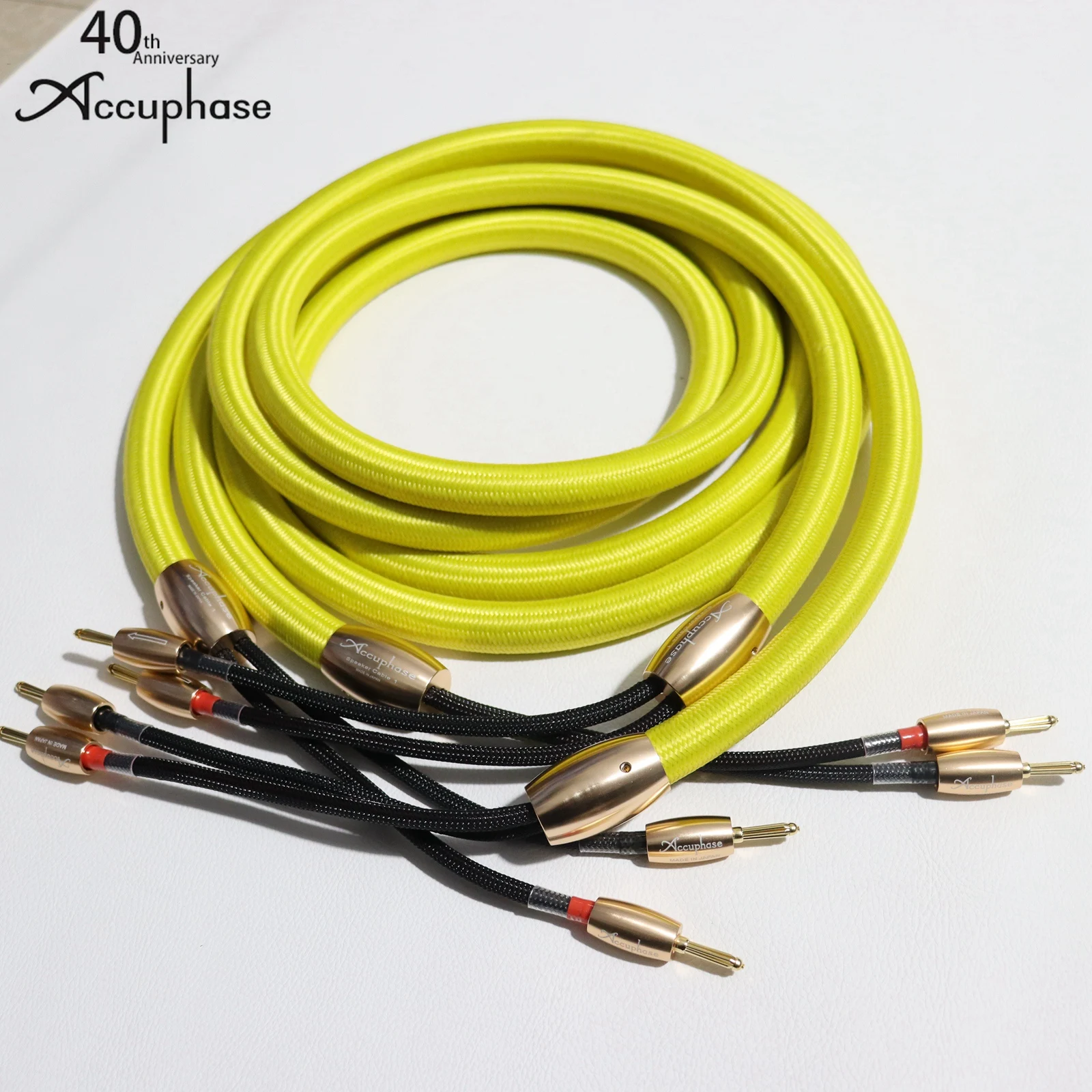 1 pair Top quality Accuphase High fidelity speaker cable 24K gold plated banana plug audiophile audio amplifier connecting line