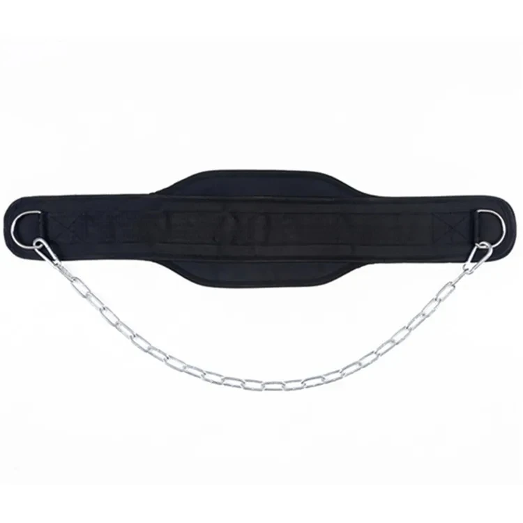 Gewichtheffen Dip Belt Neopreen Back Gym Belt met ketting voor Fitness Bodybuilding Pull-up Krachttraining Belasting Tailleband