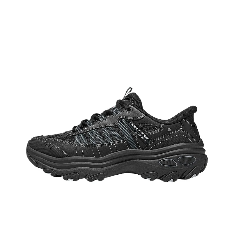 Skechers OUTDOOR MENS Mesh, Artificial Leather Low top Chunky Sneakers Men's Black 237900-BBK