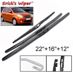 Erick's Wiper Front & Rear Wiper Blades Set For Kia Picanto SA MK1 2004 - 2011 Windshield Windscreen Window Brushes 22