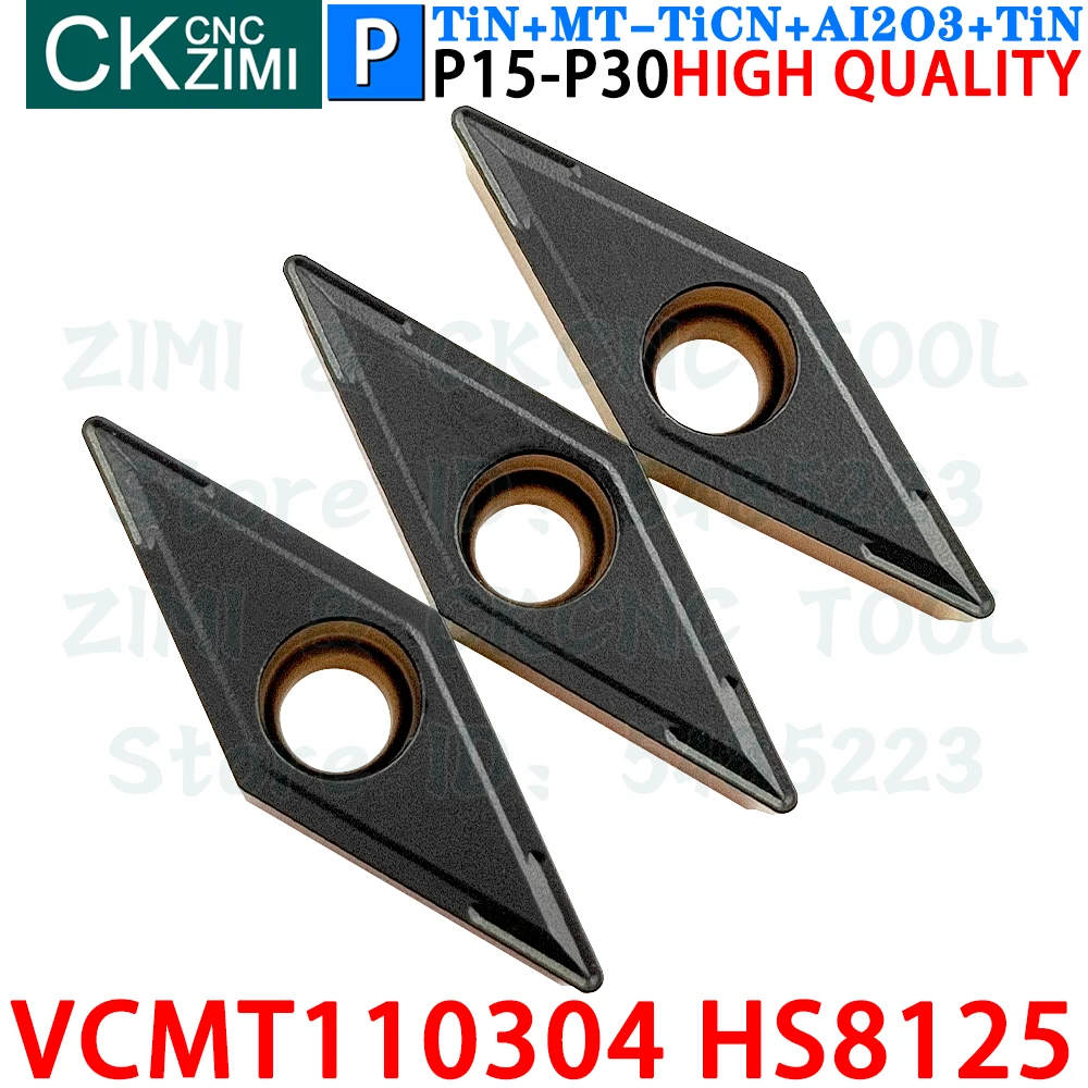 VCMT110304 HS8125 VCMT 110304 HS8125 كربيد الخارجية تحول إدراج أدوات VCMT 110304 VCMT221 HS8125 CNC مخرطة معدنية أدوات تقطيع