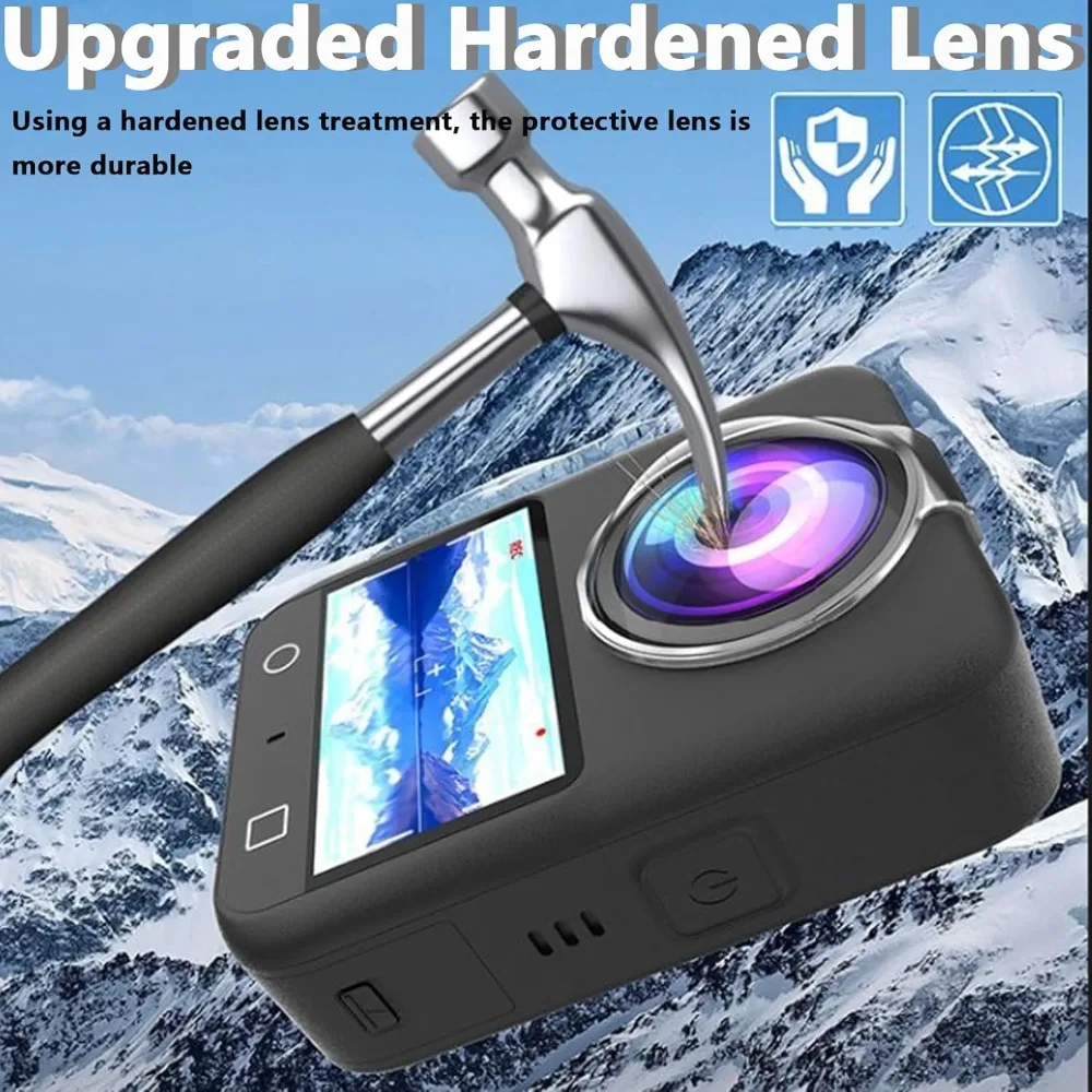5in1 PC Glass Film&Lens Cover for DJI OSMO 360 Tempered Glass Screen Protector HD Anti-Scratch Protective Guard for DJI Osmo 360
