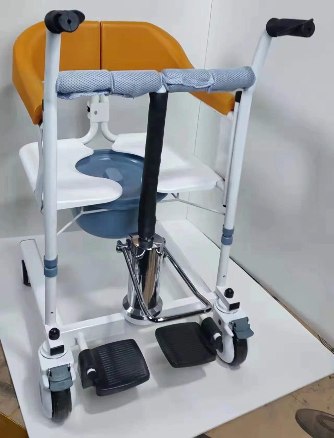 Home Care medical shift Adjustable Lifting Manual Patient Transfer Commode Chair