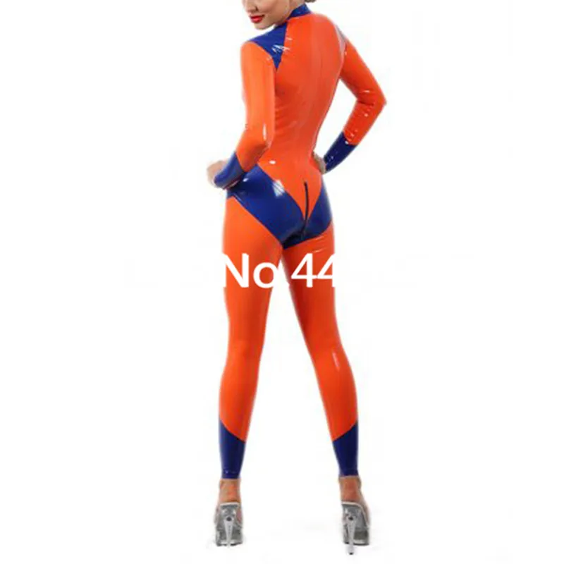 Latex Tight Costumes Latex Catsuit For Front Zip 100% Latex Rubber Bodysuit NO SOCKS halloween costumes for women