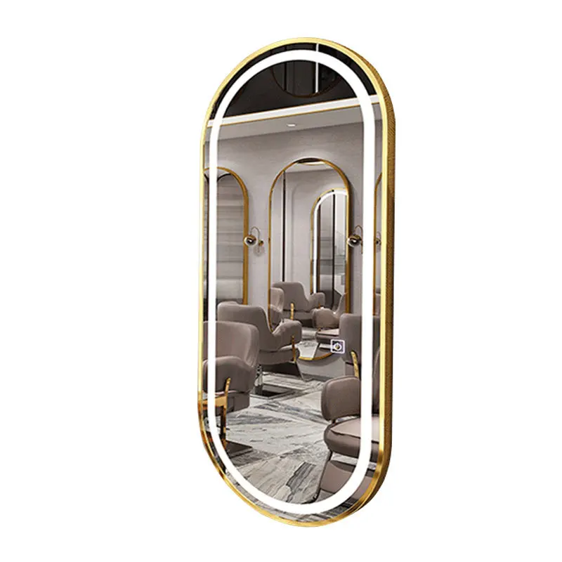 

Barber shop Internet celebrity mirror hair salon table single-sided mirror wall-mounted hair salon LED mirror
