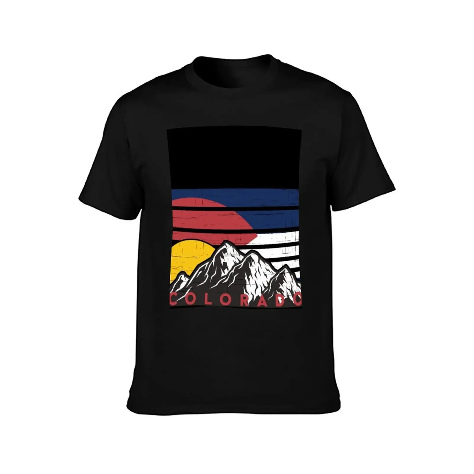 Colorado State Flag Retro Vintage Colorado Mountains T-Shirt Funny t-shirt kawaii clothes men clothes