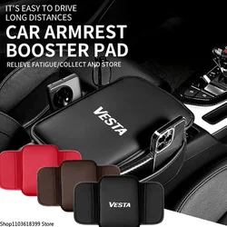 Leather Car Armrest Box Pad Center Console Arm Rest Protector Storage Pocket for LADA VESTA car accessories interior