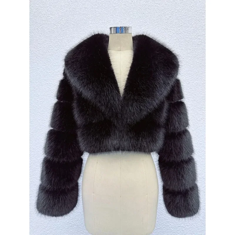 

Trend Fur Top New Cropped Faux Fur Coat Woman Clothing Furry Faux Fur Jacket Winter Coats for Woman Outerwears Top Mujer