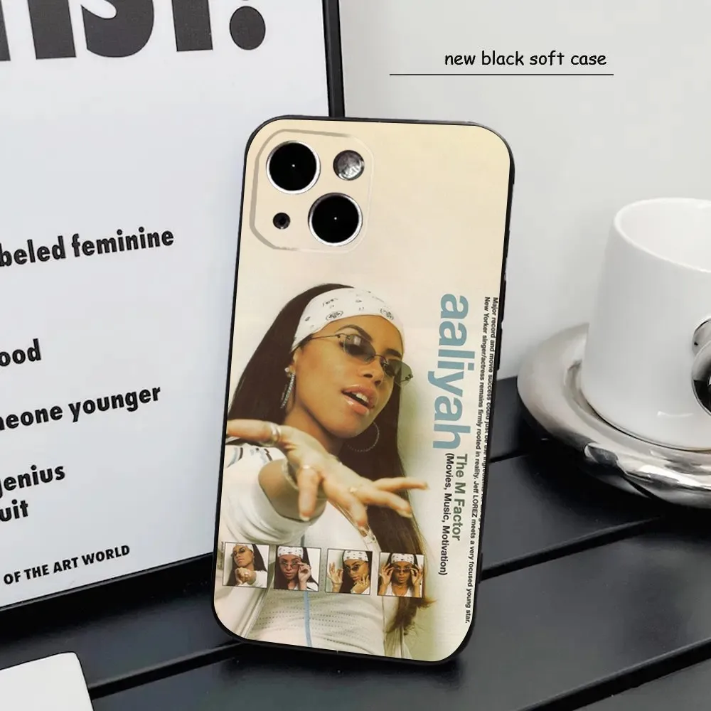 Hip Hop Music A-Aaliyah Phone Case For iPhone16,15,14,13,12 Mini 11 Pro XR,X,XS,MAX 7,8 Plus Silicone Cover Soft Black