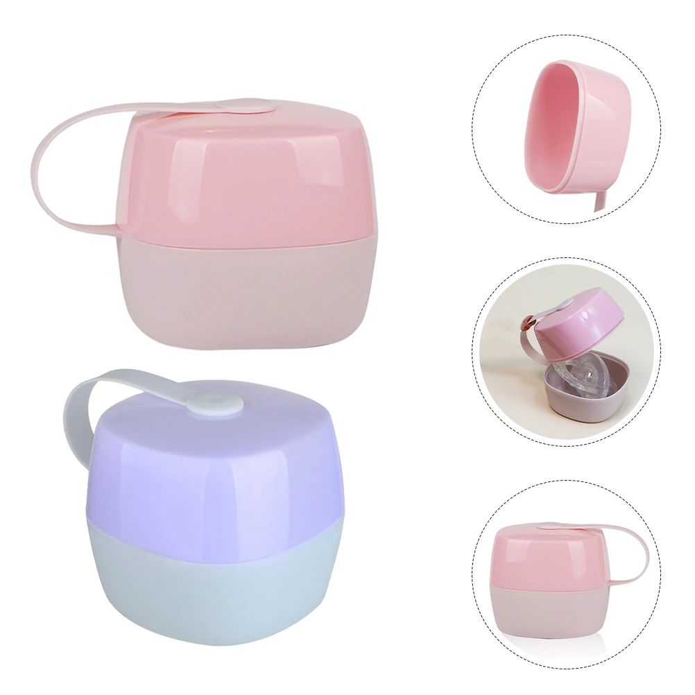 

4pcs Baby Pacifier Storage Box Cute Travel Holder Organizer Case For Pacifiers Accessories Container Safe Clean Space-Saving