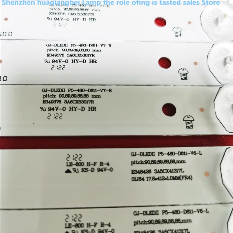 PARA Tira CONDUZIDA Para LE48D1452 Le48d1452/20 48PFG5100 48PFG5000 48E5CHR TPT480H2 5LED + 6LED = 849mm